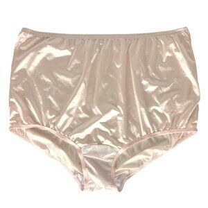 Vanity Fair Womens Silky Nylon Brief Panties Size 10/3XL Pink Color Semi Sheer